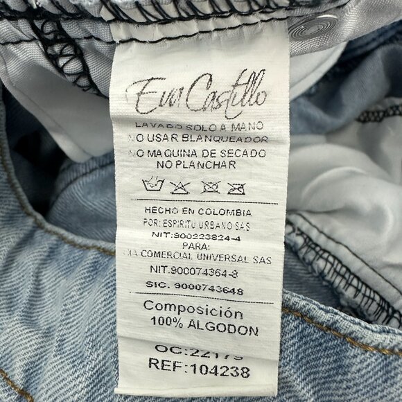 Eva Castilla Wide Leg Crop Women's size 12 Medium Wash Blue Denim Jeans - Picture 4 of 5